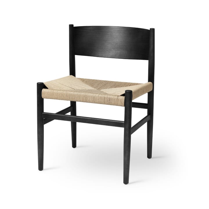 Nestor stool - black beech, natural colour paper cord - Mater