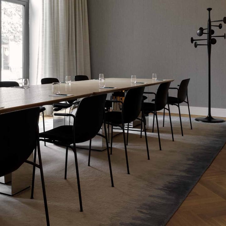 Nova Sea arm chair, Black. black steel stand Mater