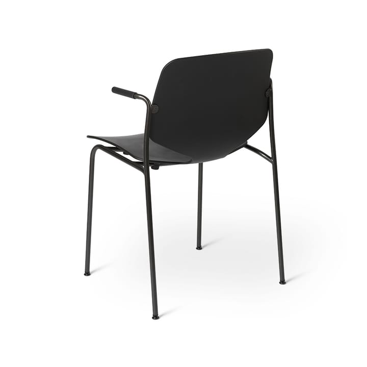 Nova Sea arm chair, Black. black steel stand Mater