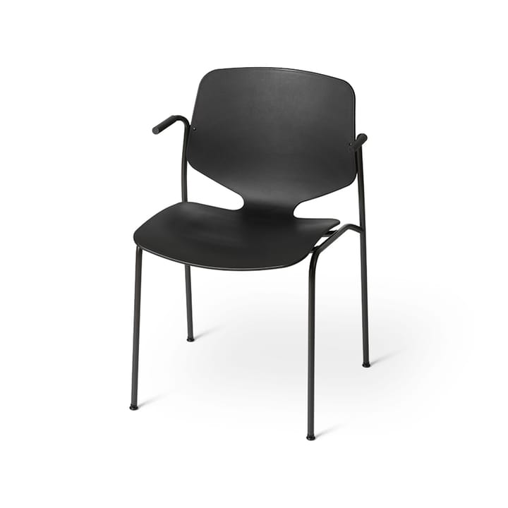 Nova Sea arm chair, Black. black steel stand Mater