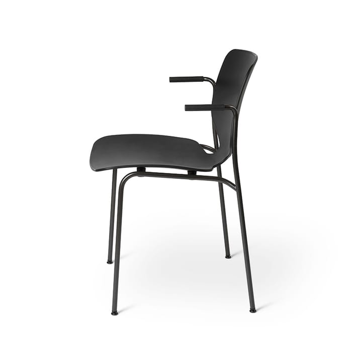 Nova Sea arm chair, Black. black steel stand Mater