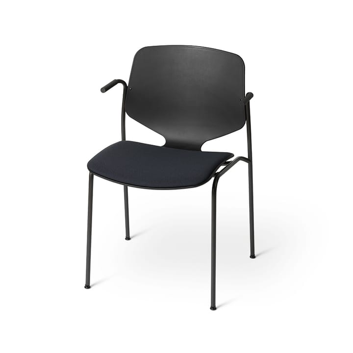 Nova Sea arm chair - Fabric cura 60111 black. black steel stand - Mater