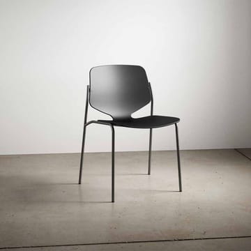 Nova Sea chair - Fabric cura 60111 black. black steel stand - Mater