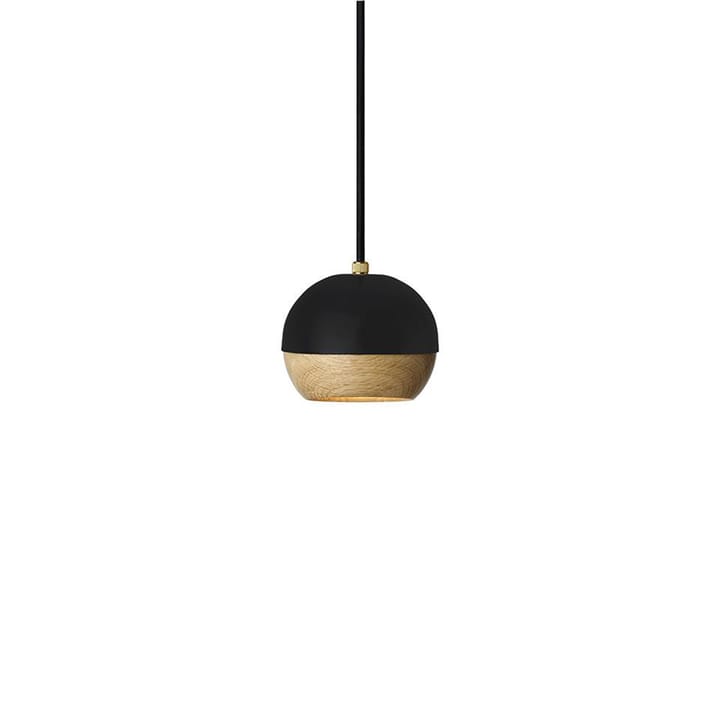Ray pendant lamp - black, small, oak detail on screen - Mater