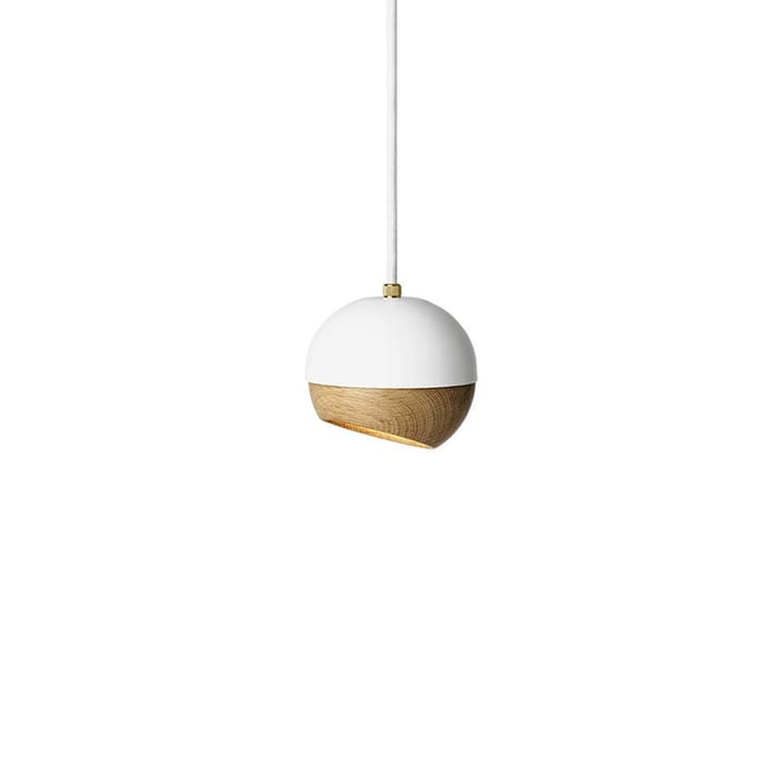 Ray pendant lamp - white, small, oak detail on screen - Mater