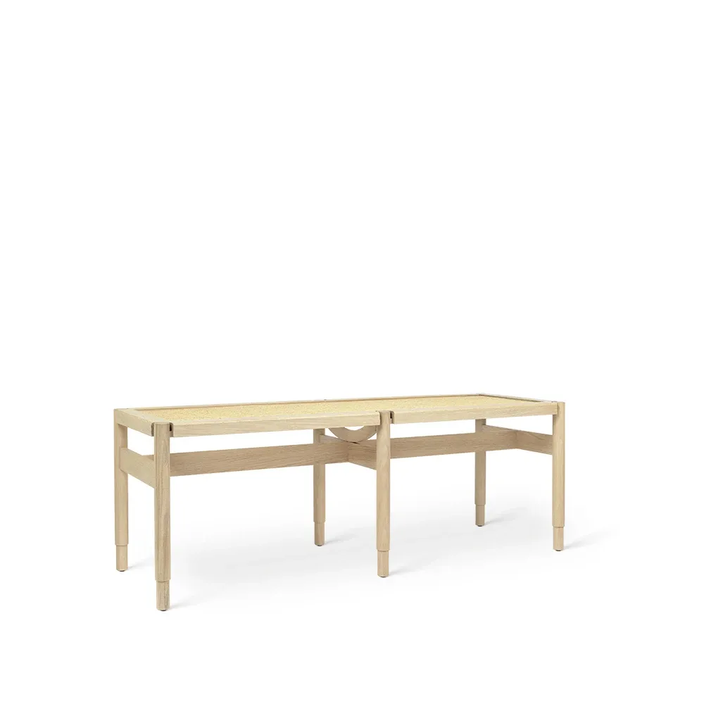 Winston bench, Oak matt lacquered. rattan Mater