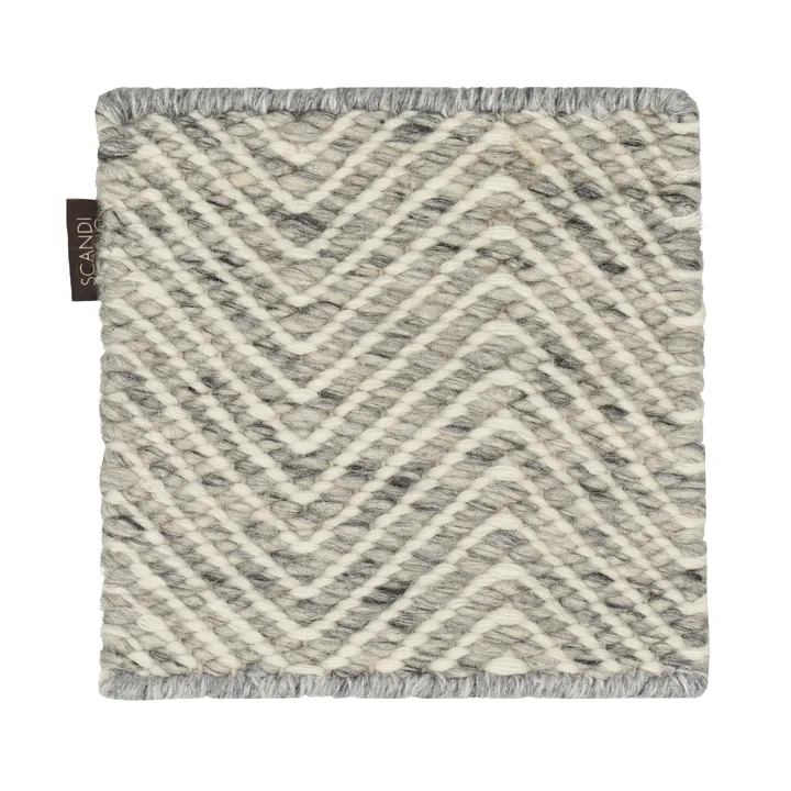 Matt sample Furrow wool rug - Natural white-gray - Material Samples