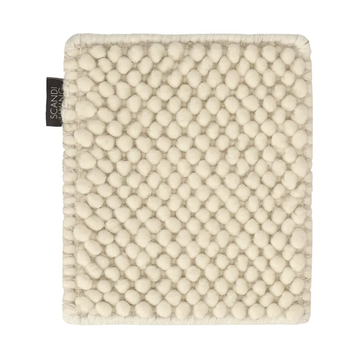 Sample flock wool rug - Natural white - Material Samples