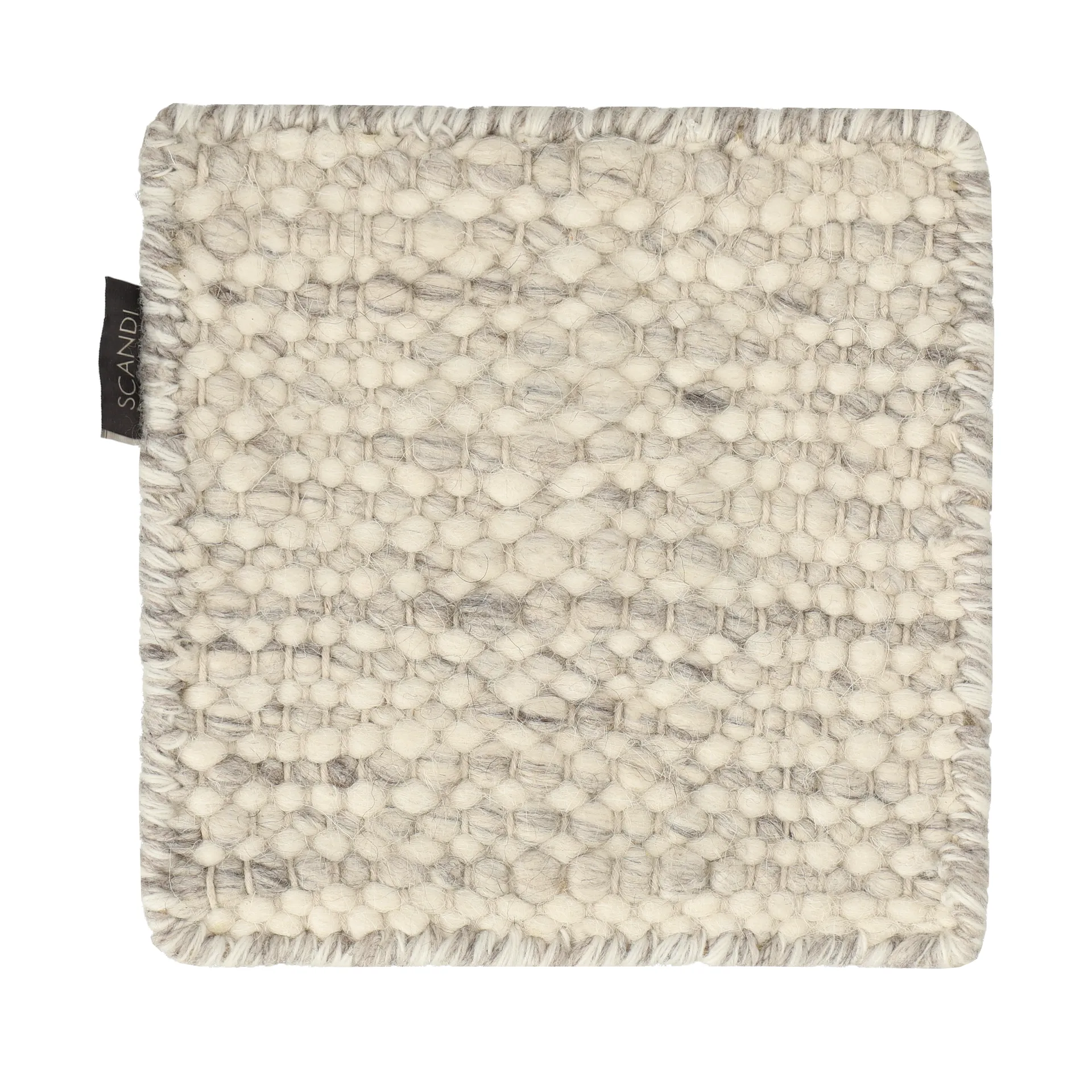 Sample Matt Fawn wool rug, White Material Samples