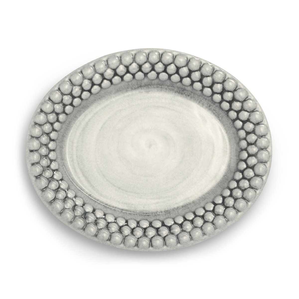 Mateus Bubbles oval plate 20 cm Grey | Scandinavian Design | Dinner plates | Grey