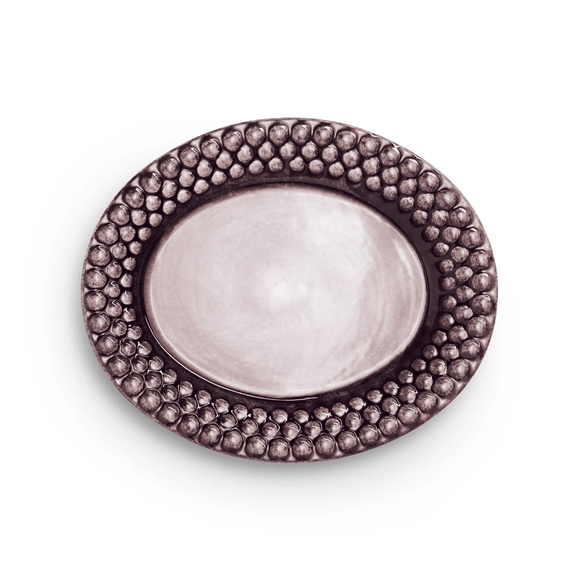 Bubbles oval plate 20 cm, Plum Mateus