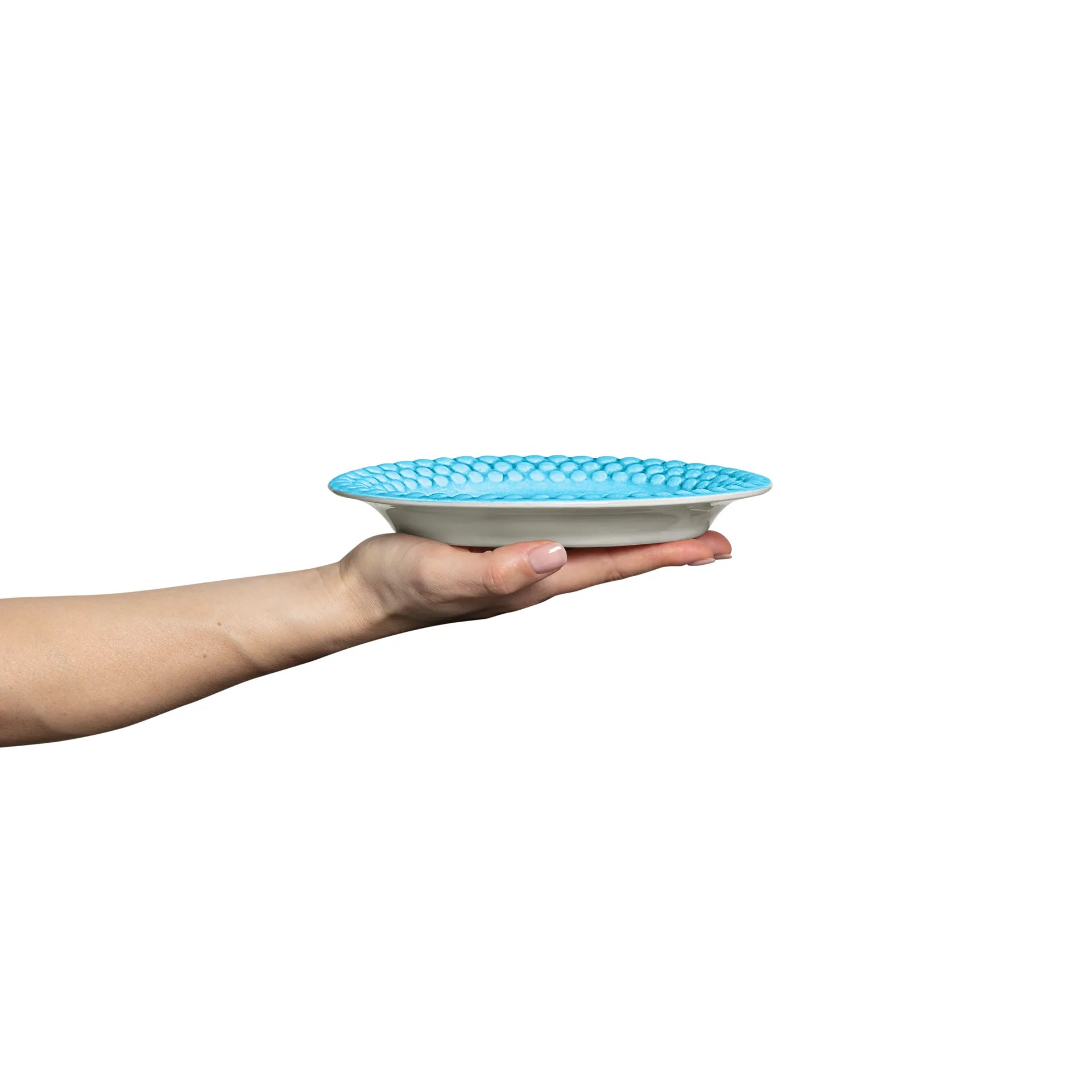 Bubbles oval plate 20 cm, Turquoise Mateus