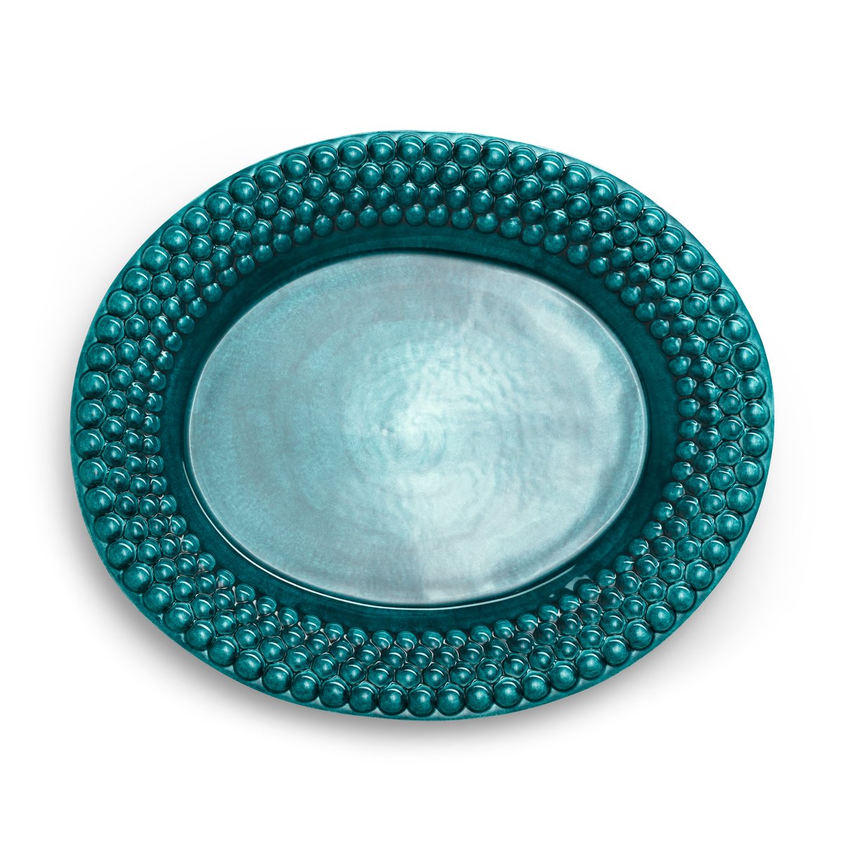 Mateus Bubbles oval saucer 35 cm Ocean | Scandinavian Design | Serving platters & dishes | Turquoise