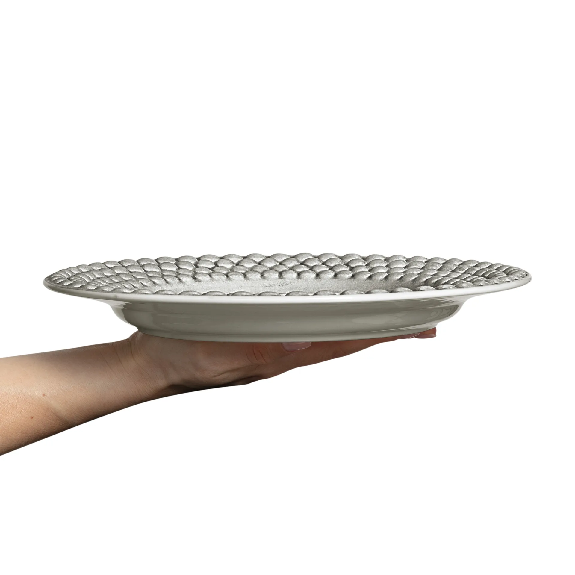 Bubbles plate 28 cm, Grey Mateus