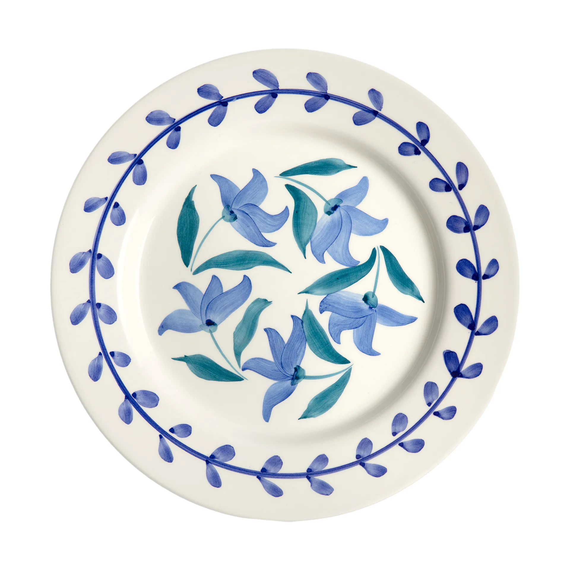 Flowers blossom dinner plate Ø28 cm, White Mateus