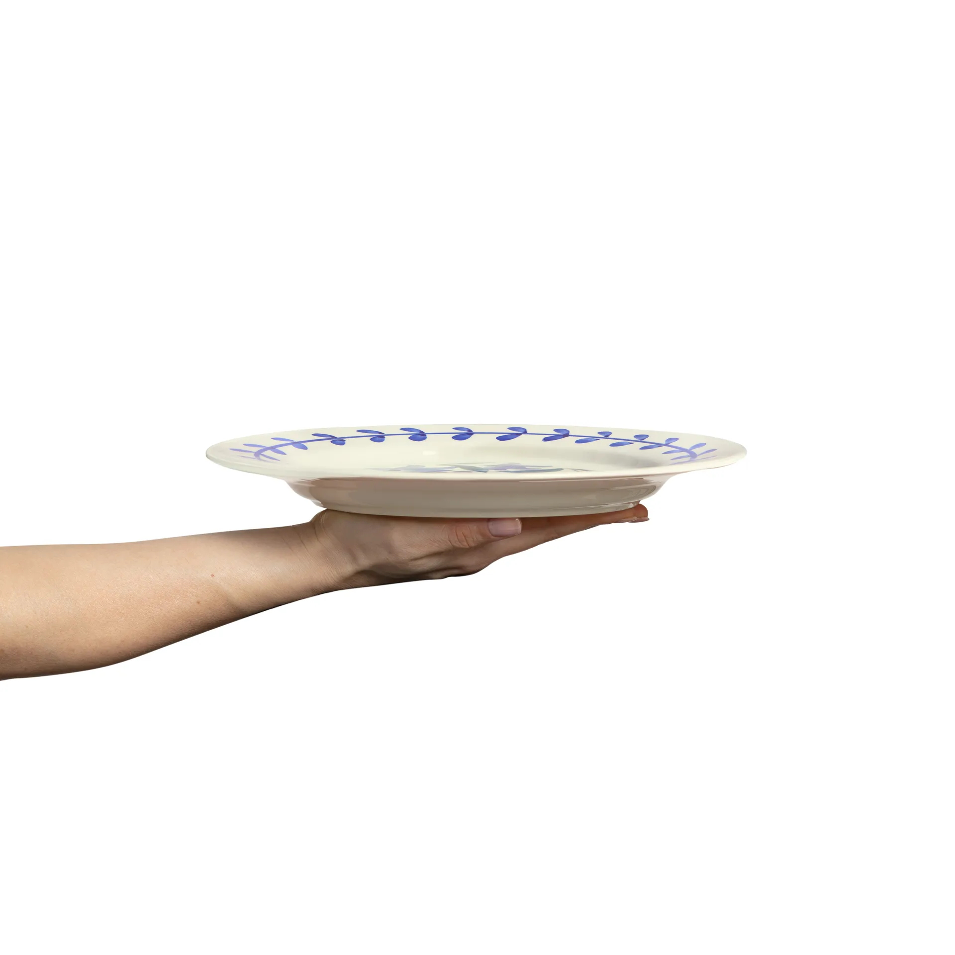 Flowers blossom dinner plate Ø28 cm, White Mateus