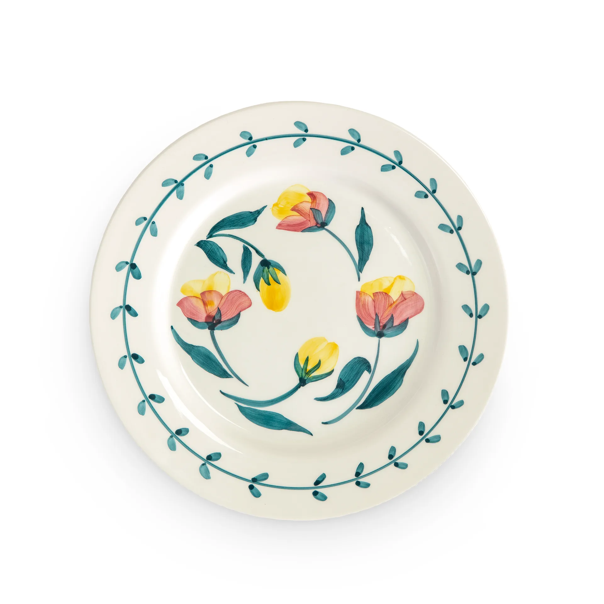 Flowers tulips dinner plate Ø28 cm, White Mateus