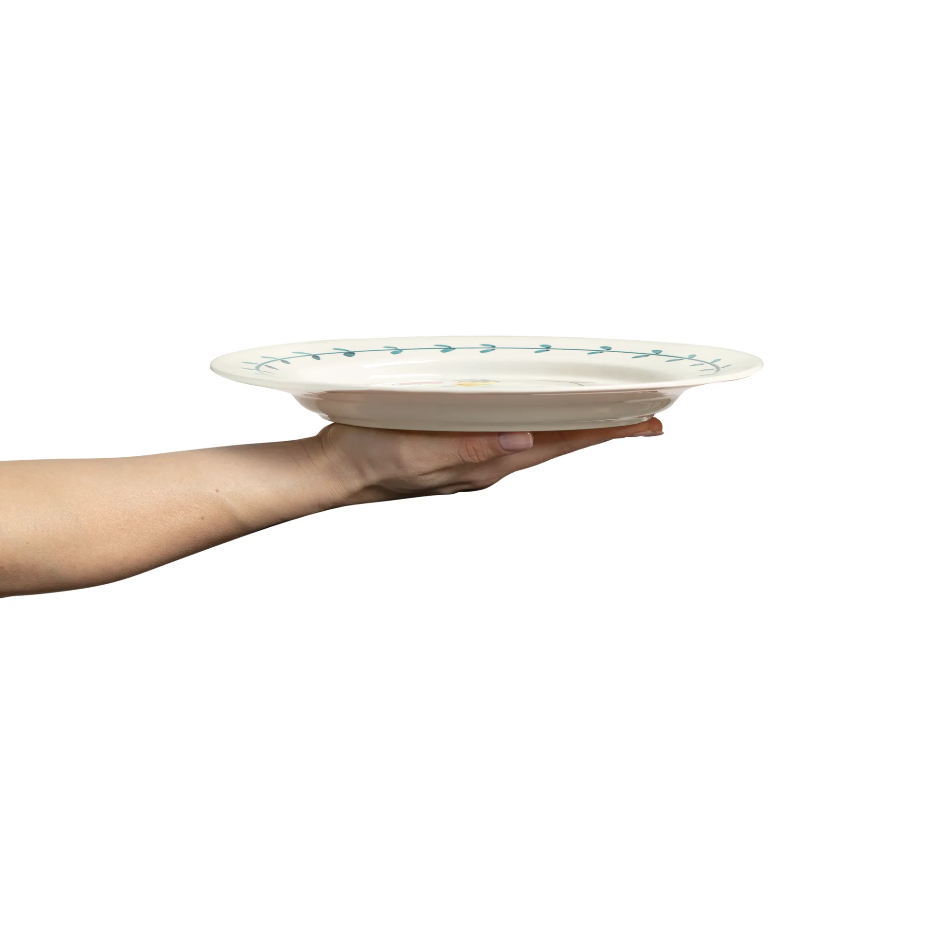 Flowers tulips dinner plate Ø28 cm, White Mateus