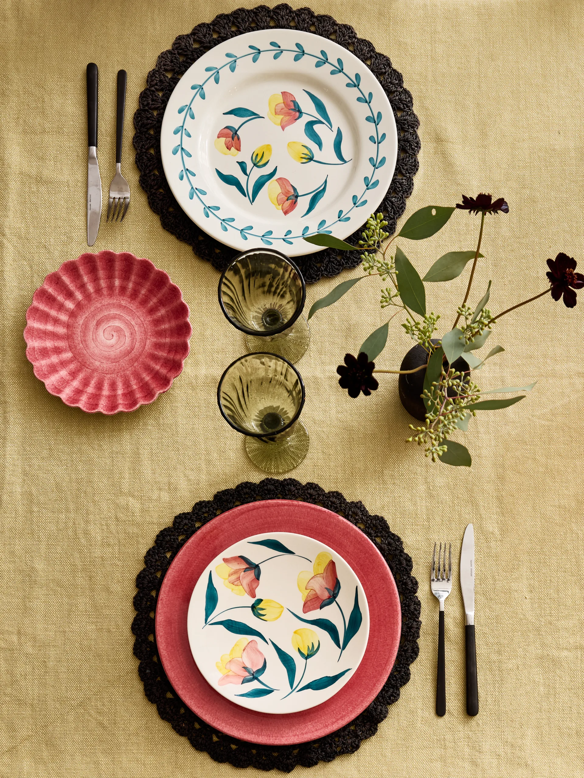 Flowers tulips dinner plate Ø28 cm, White Mateus