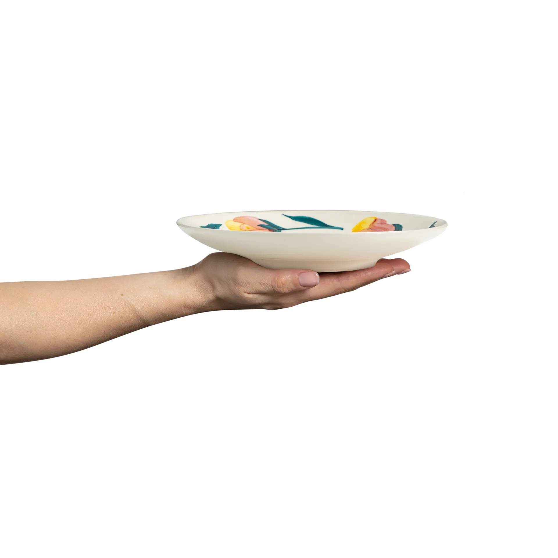 Flowers tulips side plate Ø20 cm, White Mateus