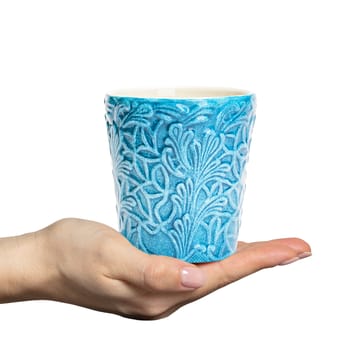 Lace mug 30 cl - Turquoise - Mateus