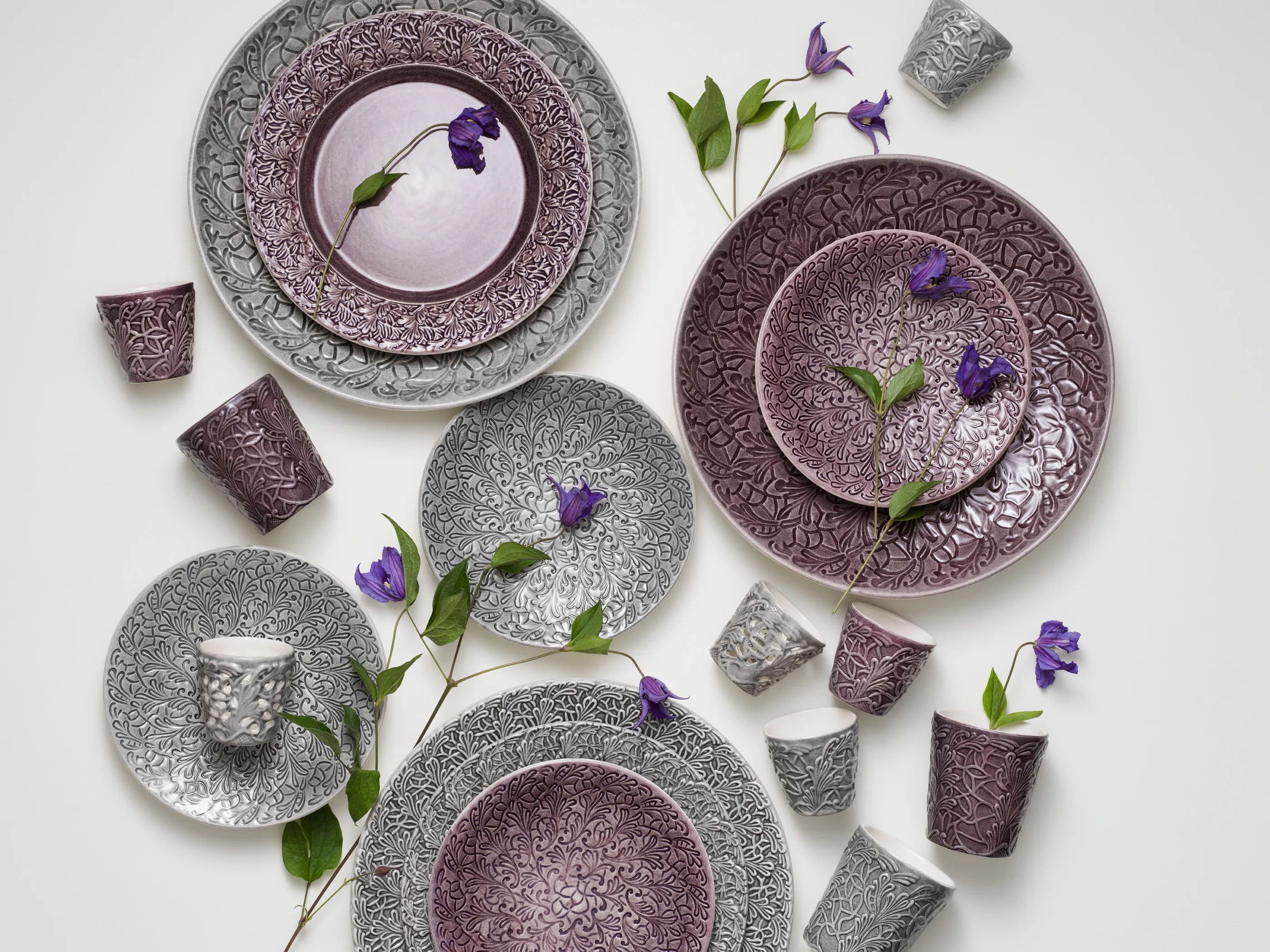 マテュース　レースプレート　2枚セット　20cm　グレー　mateus Lace plate 25 cm from Mateus - NordicNest.com