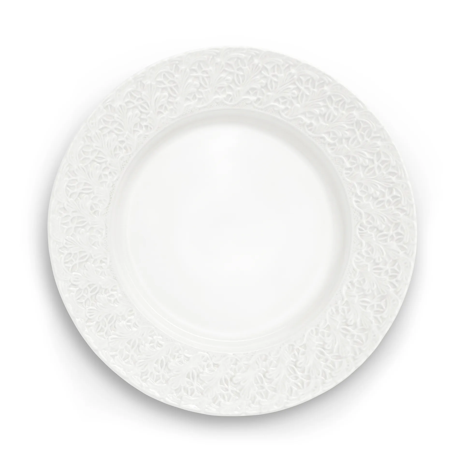 Lace plate 32 cm, White Mateus