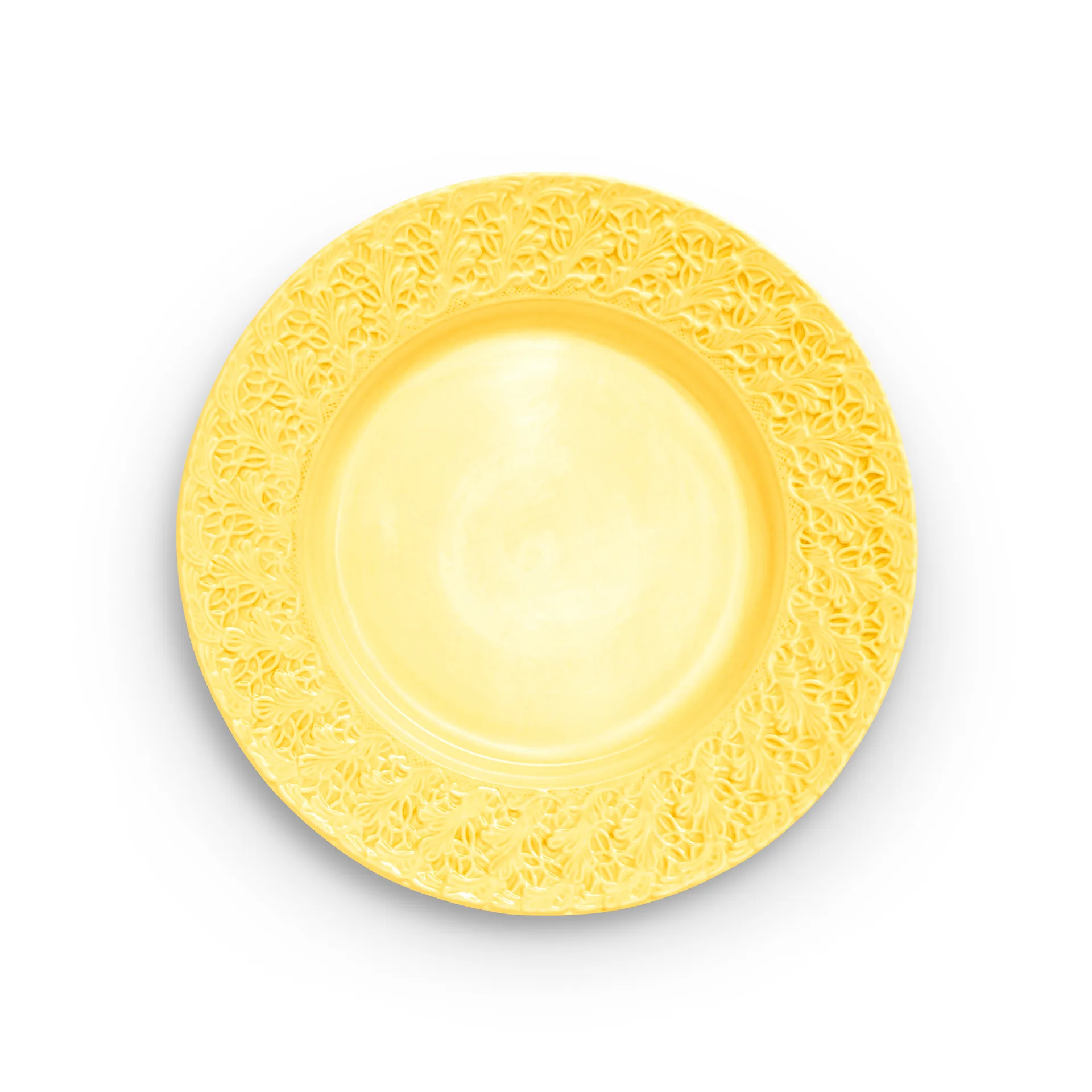 Lace plate 32 cm, Yellow Mateus