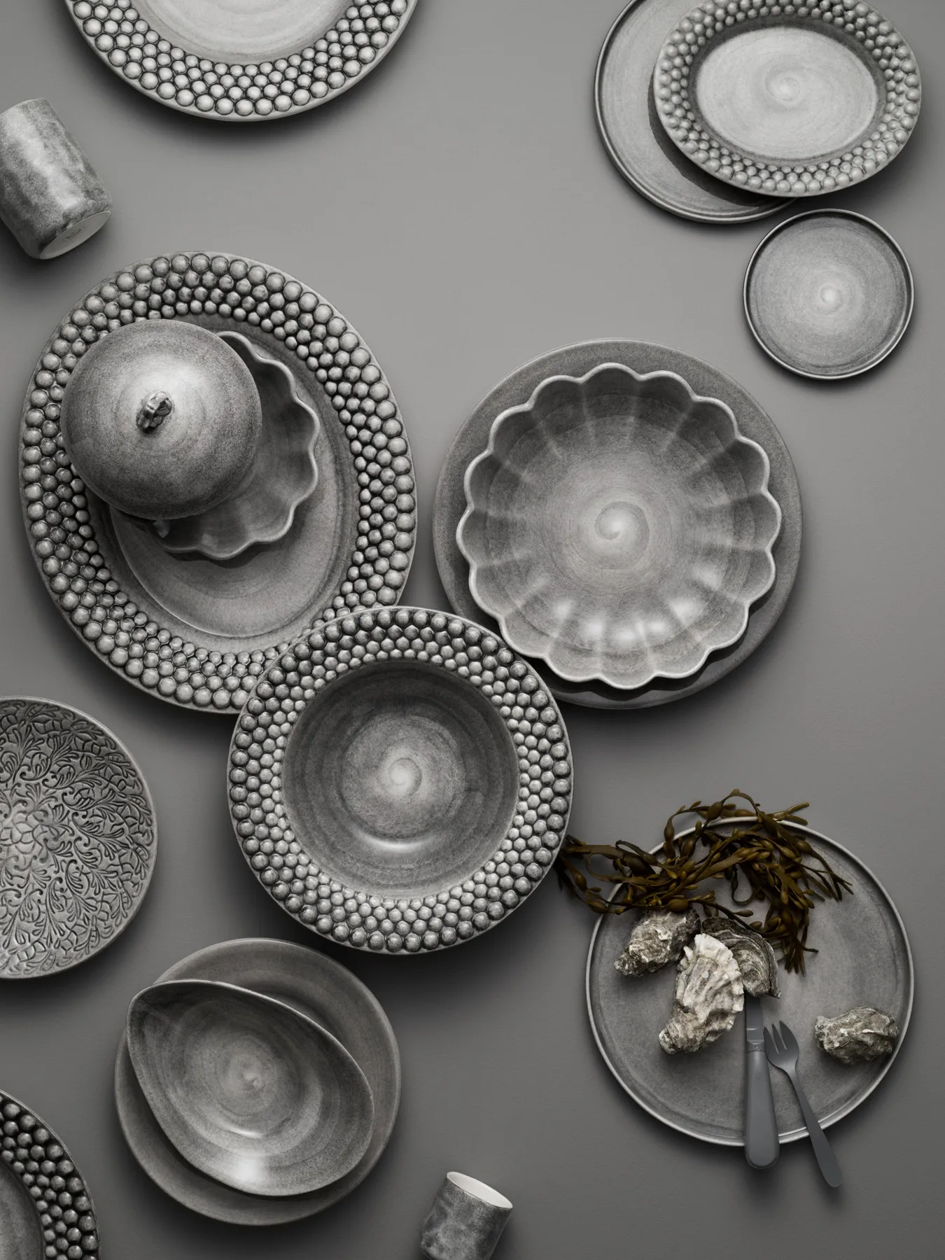 Oyster bowl Ø24 cm, Grey Mateus