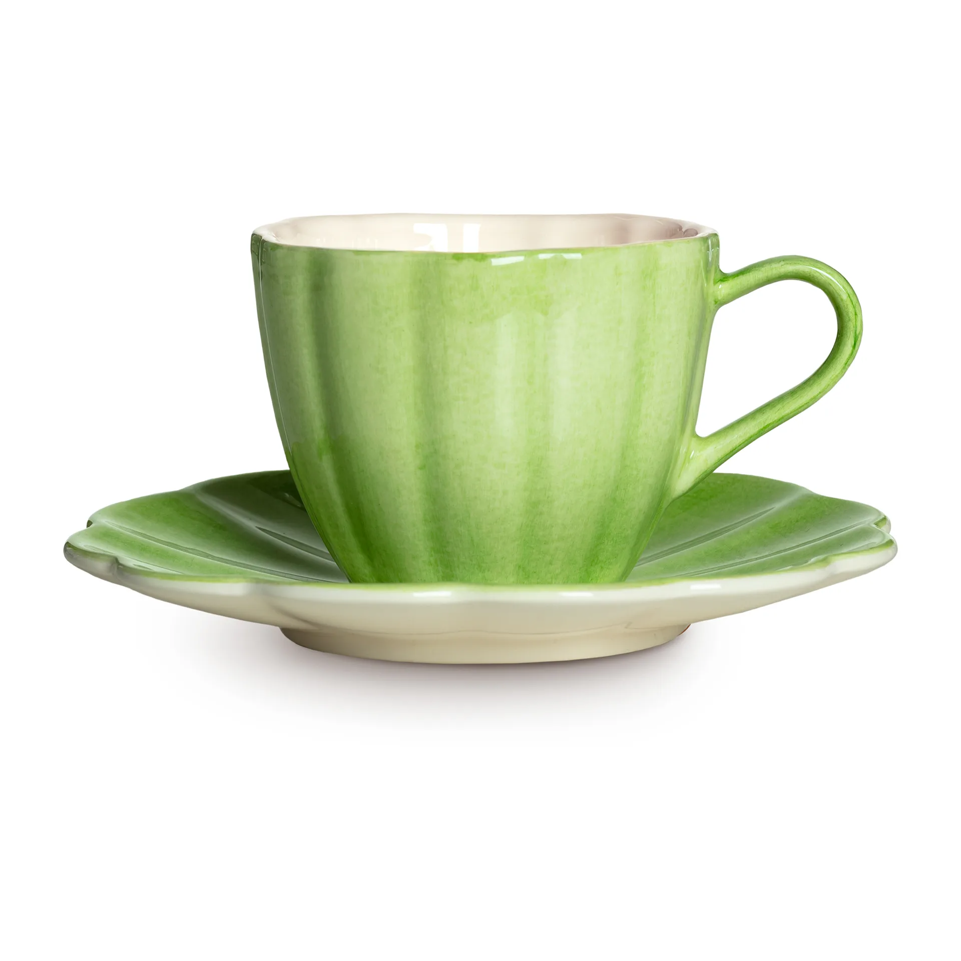 Oyster cup with saucer 25 cl, Green Mateus
