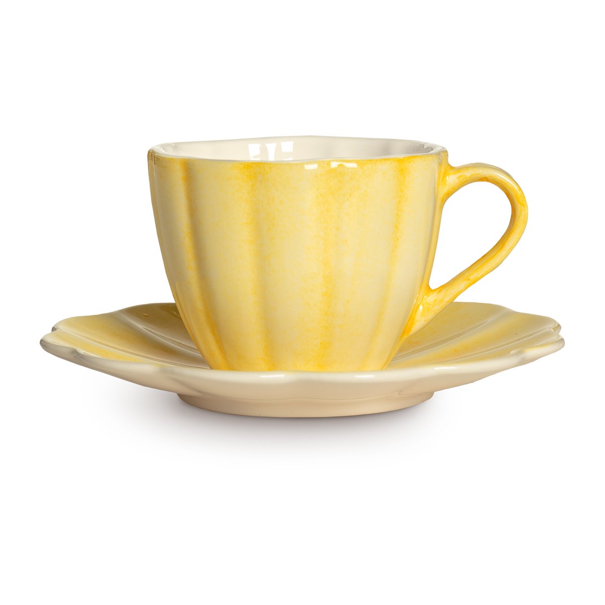 Mateus Oyster cup with saucer 25 cl Yellow | Scandinavian Design | Coffee cups | Yellow