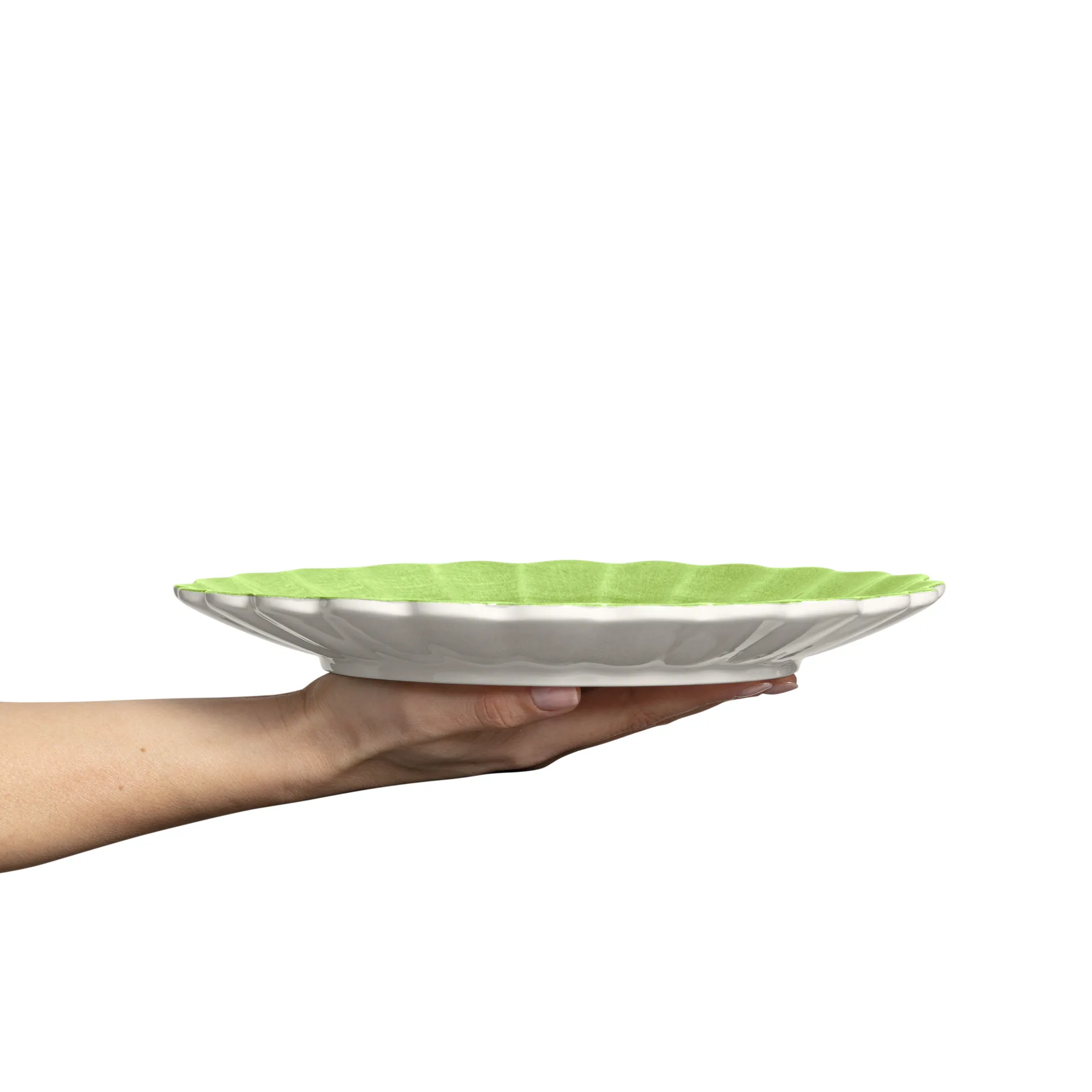 Oyster plate 28 cm, Green Mateus