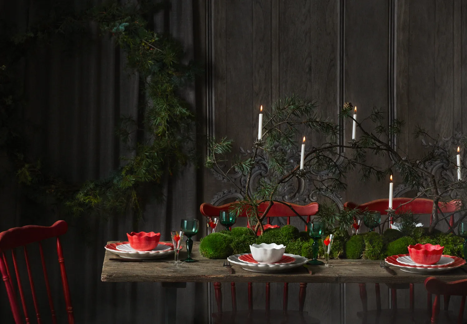 Oyster plate 28 cm, Red Mateus