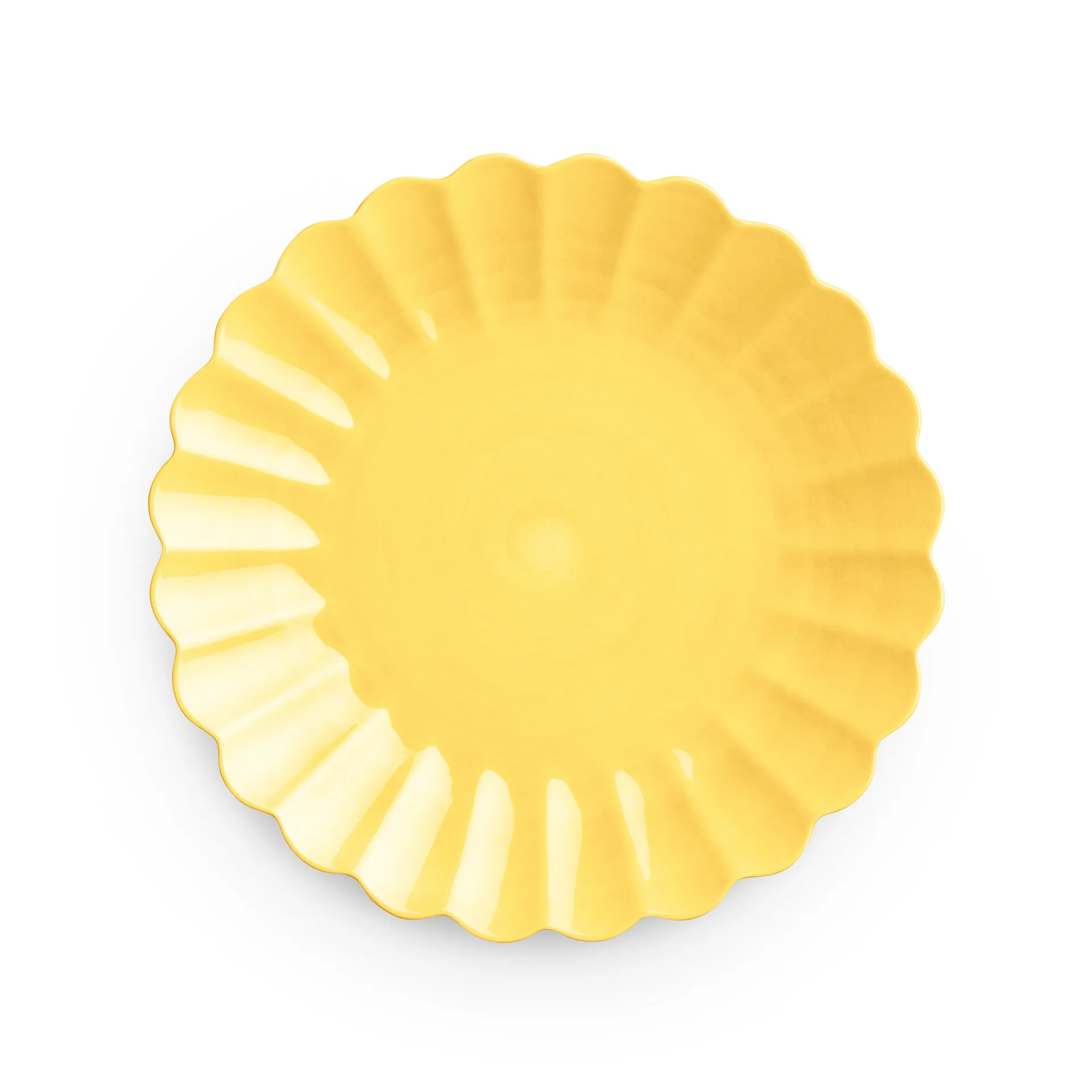 Oyster plate 28 cm, Yellow Mateus
