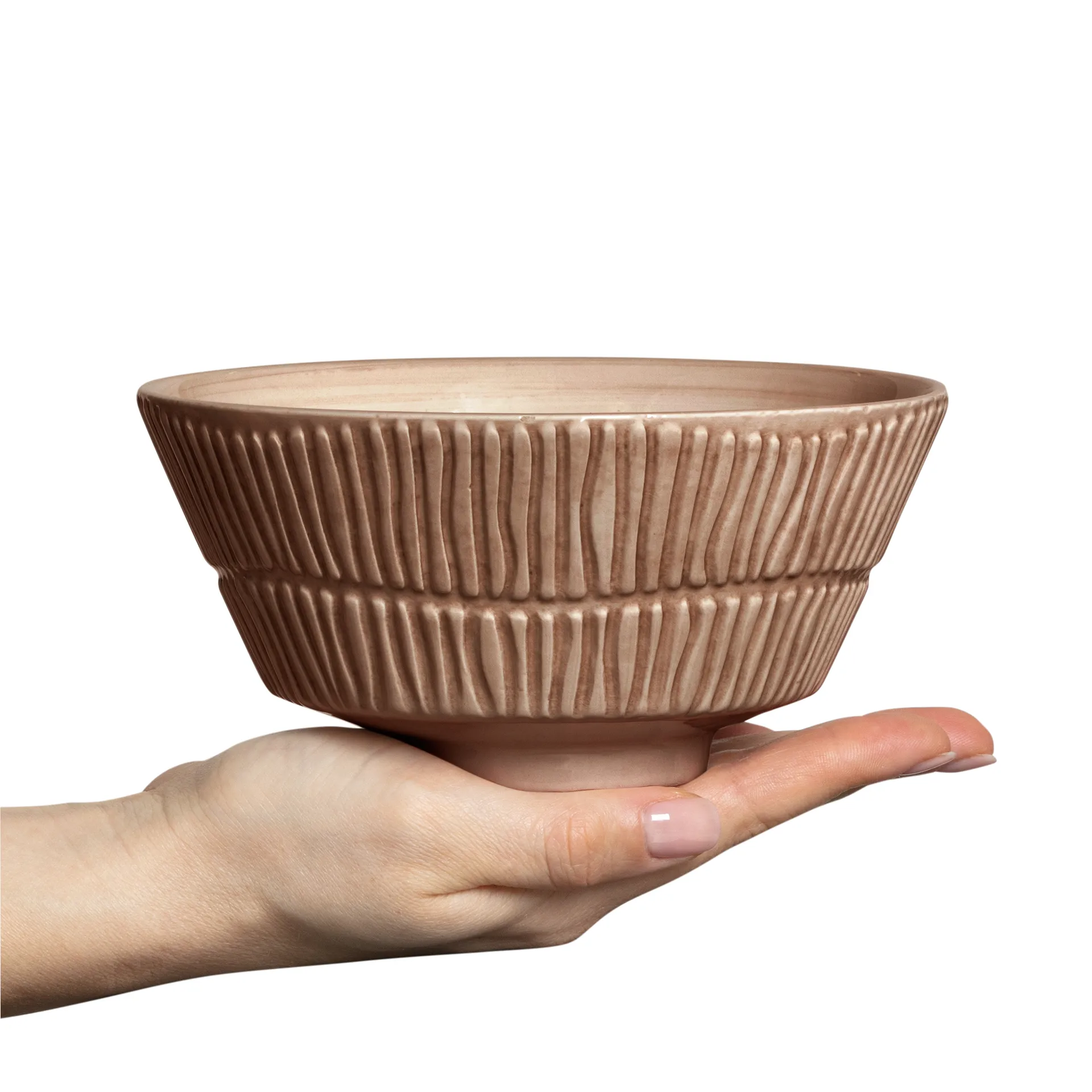 Stripes bowl 16 cm, cinnamon Mateus