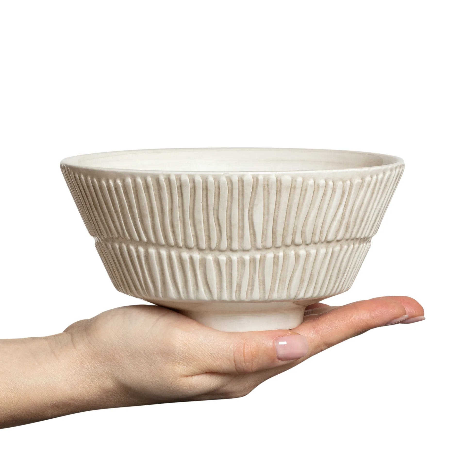 Stripes bowl 16 cm, sand Mateus