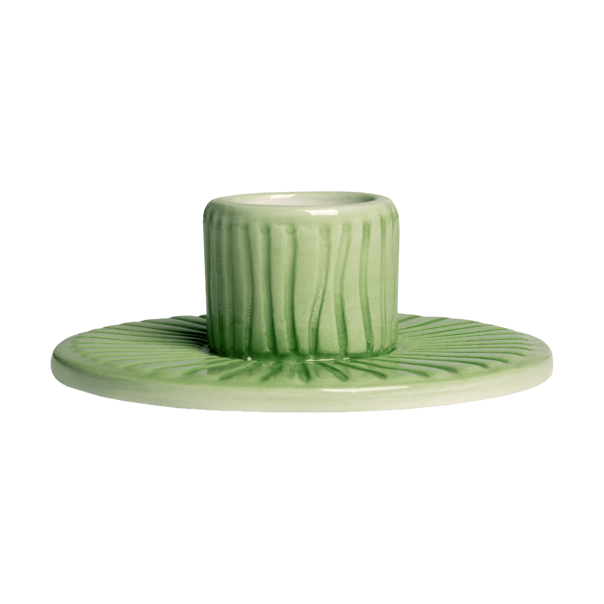 Mateus Stripes candle sticks o8 cm Green | Scandinavian Design | Candle holders | Green