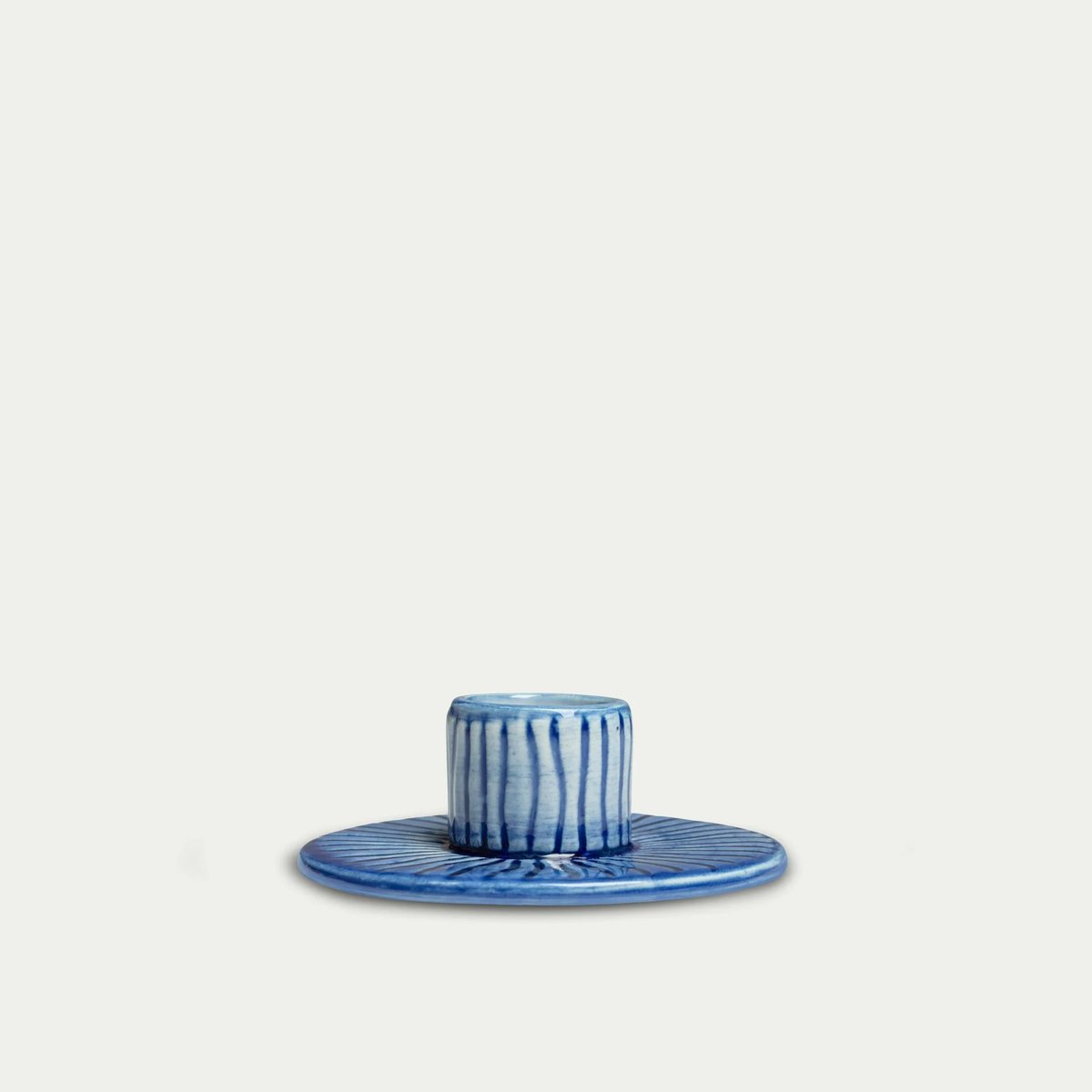 Mateus Stripes candle sticks o8 cm Light blue | Scandinavian Design | Candle holders | Blue