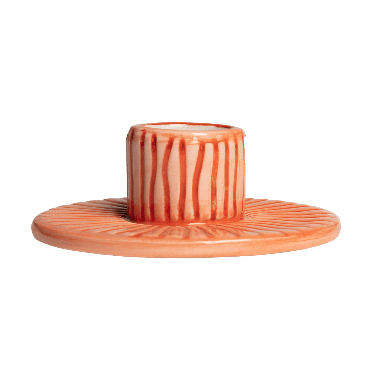 Mateus Stripes candle sticks o8 cm Orange | Scandinavian Design | Candle holders | Orange