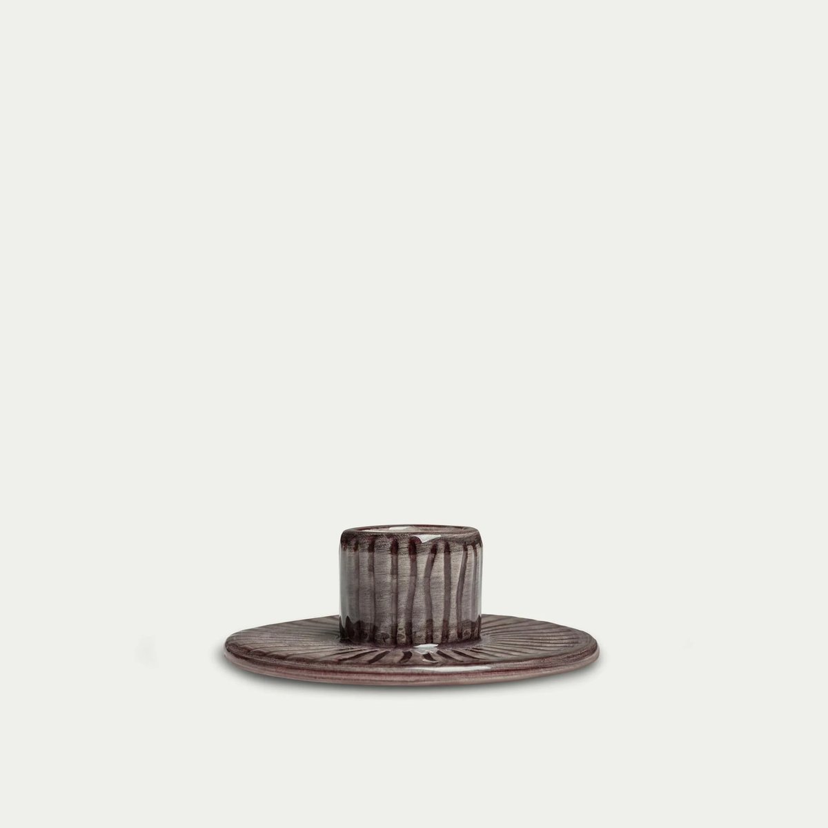 Mateus Stripes candle sticks o8 cm Plum | Scandinavian Design | Candle holders | Purple