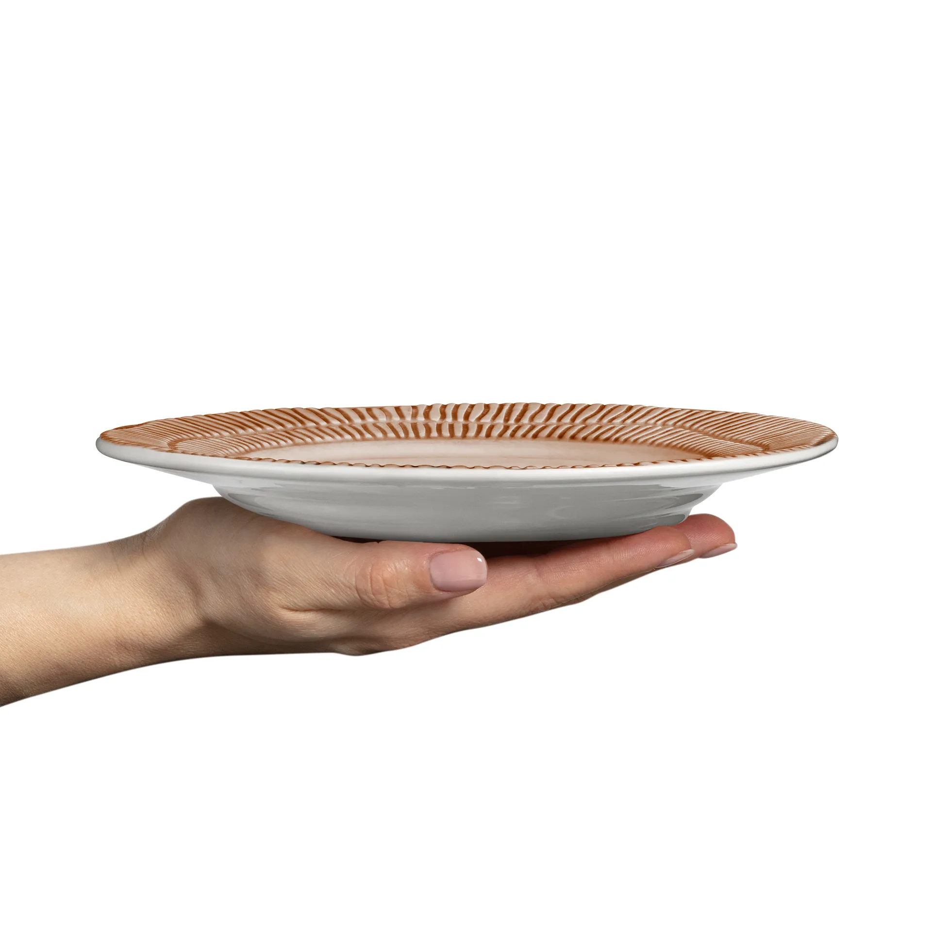 Stripes plate Ø21 cm, Cinnamon Mateus