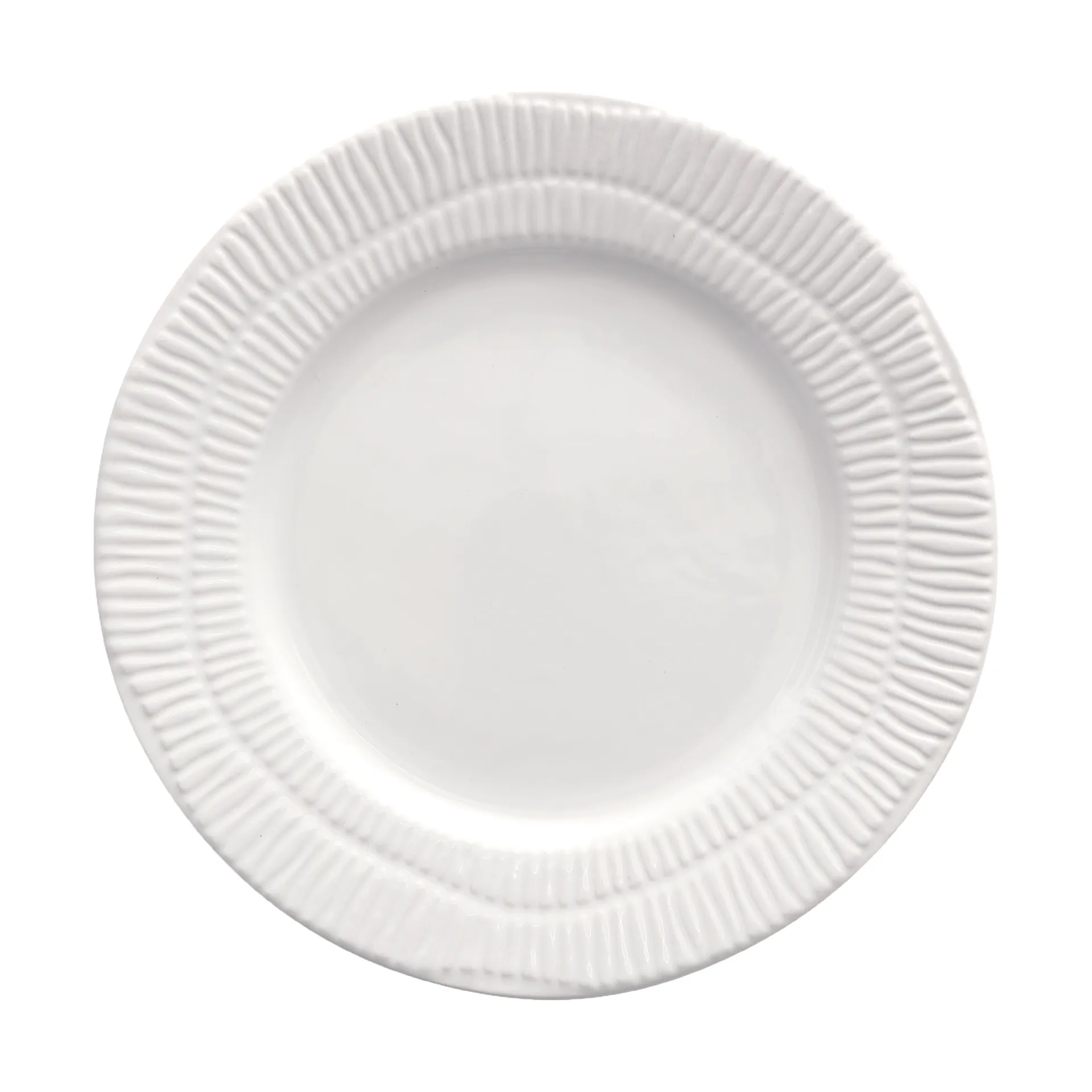 Stripes plate Ø21 cm, White Mateus