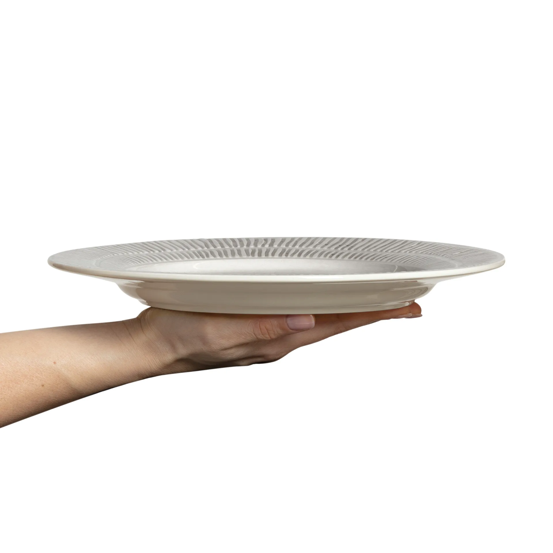 Stripes plate Ø28 cm, grey Mateus