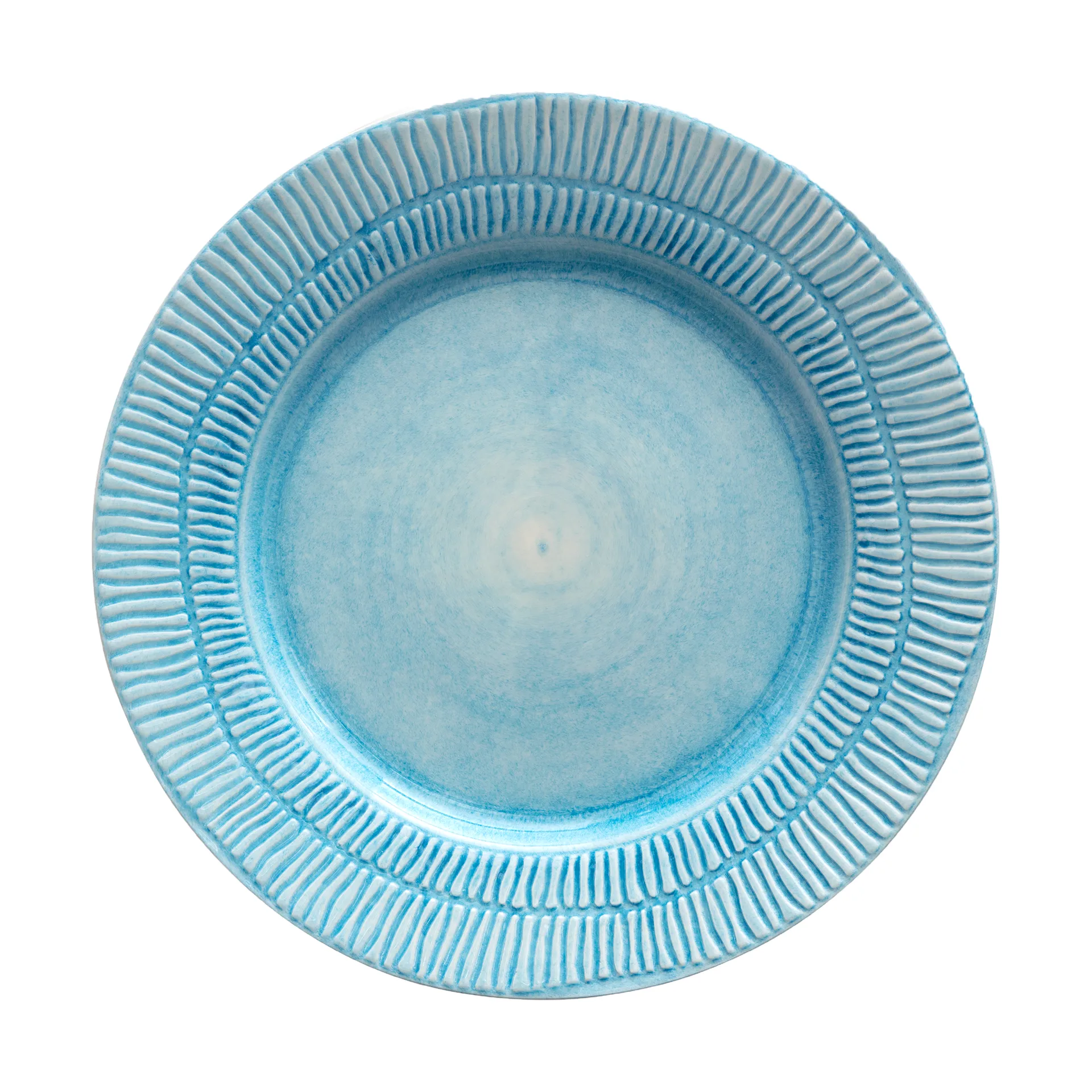 Stripes plate Ø28 cm, Turquoise Mateus