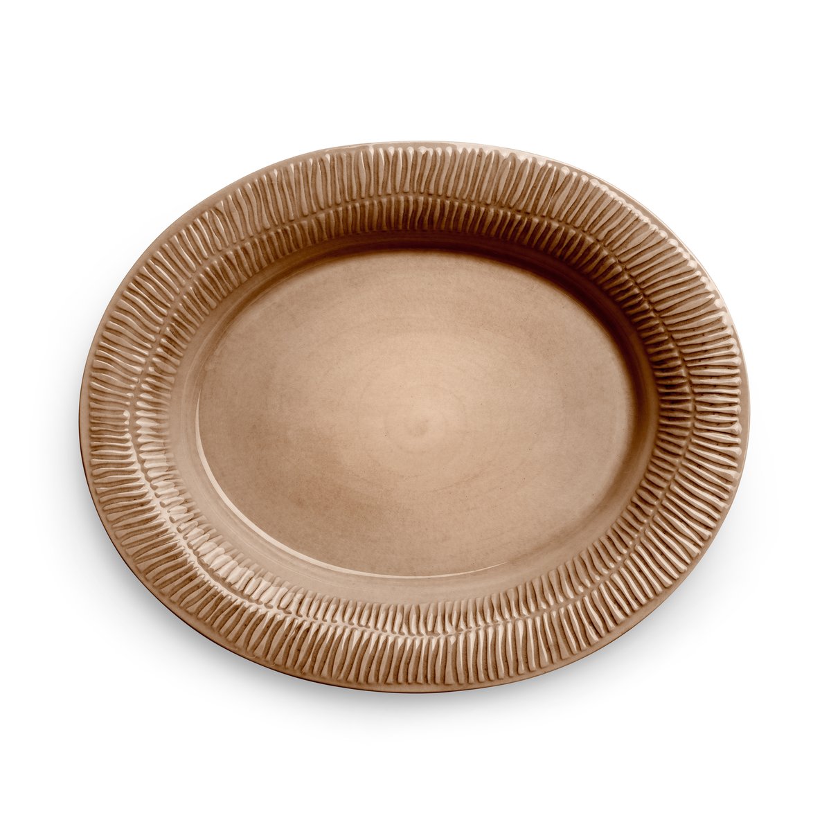 Mateus Stripes platter 30x35 cm cinnamon | Scandinavian Design | Serving platters & dishes | Brown
