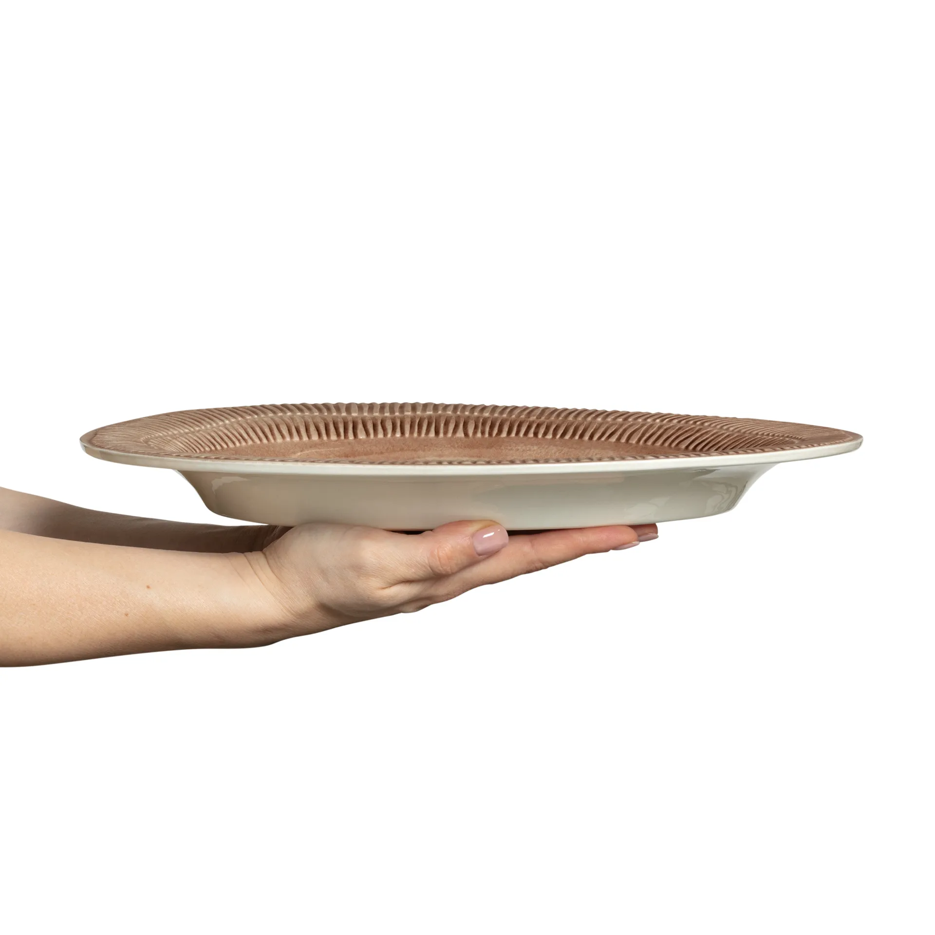 Stripes platter 30x35 cm, cinnamon Mateus