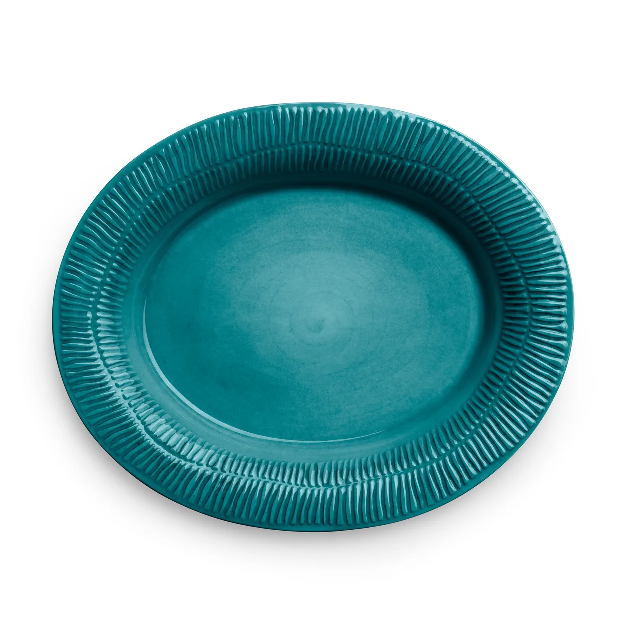 Mateus Stripes platter 30x35 cm ocean | Scandinavian Design | Serving platters & dishes | Turquoise