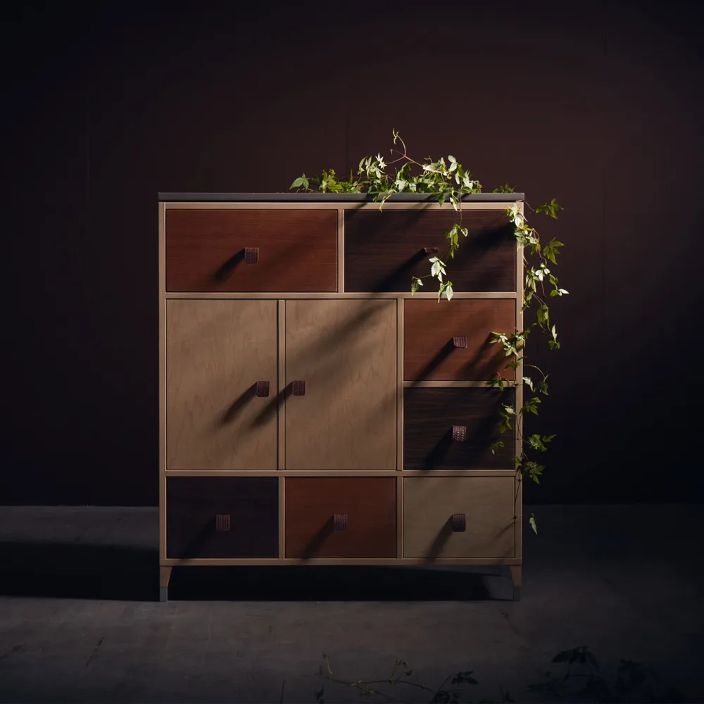 Abisko sideboard, white, tabletop in concrete Mavis