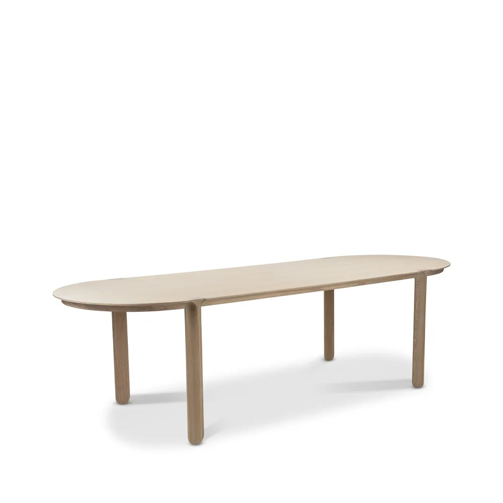 Amor dining table, oak white-pigmented hardwax oil Mavis