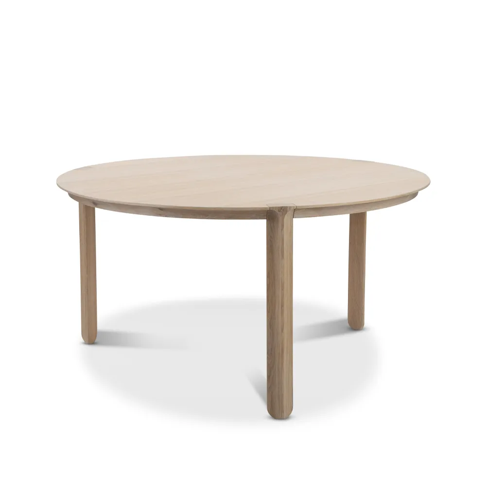 Amor dining table round, oak white-pigmented hardwax oil Mavis